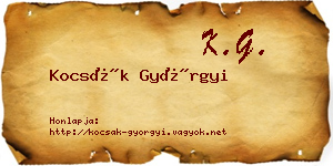 Kocsák Györgyi névjegykártya